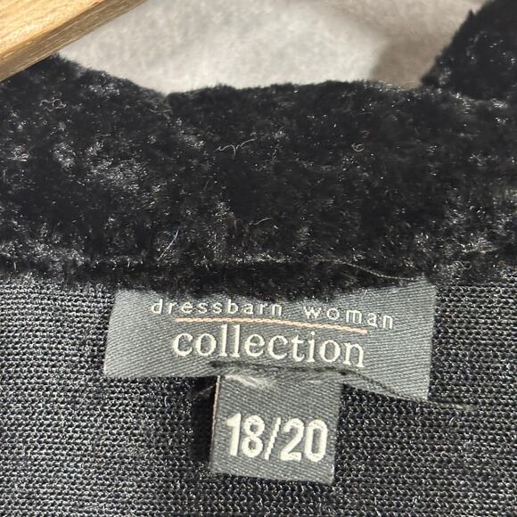 Dressbarn Woman Jet Black Velvet Cape Jacket 18 20 Soft Glam Goth Luxe Statement - Picture 4 of 9